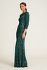 3/4 Sleeve Sequin Dress - Pine